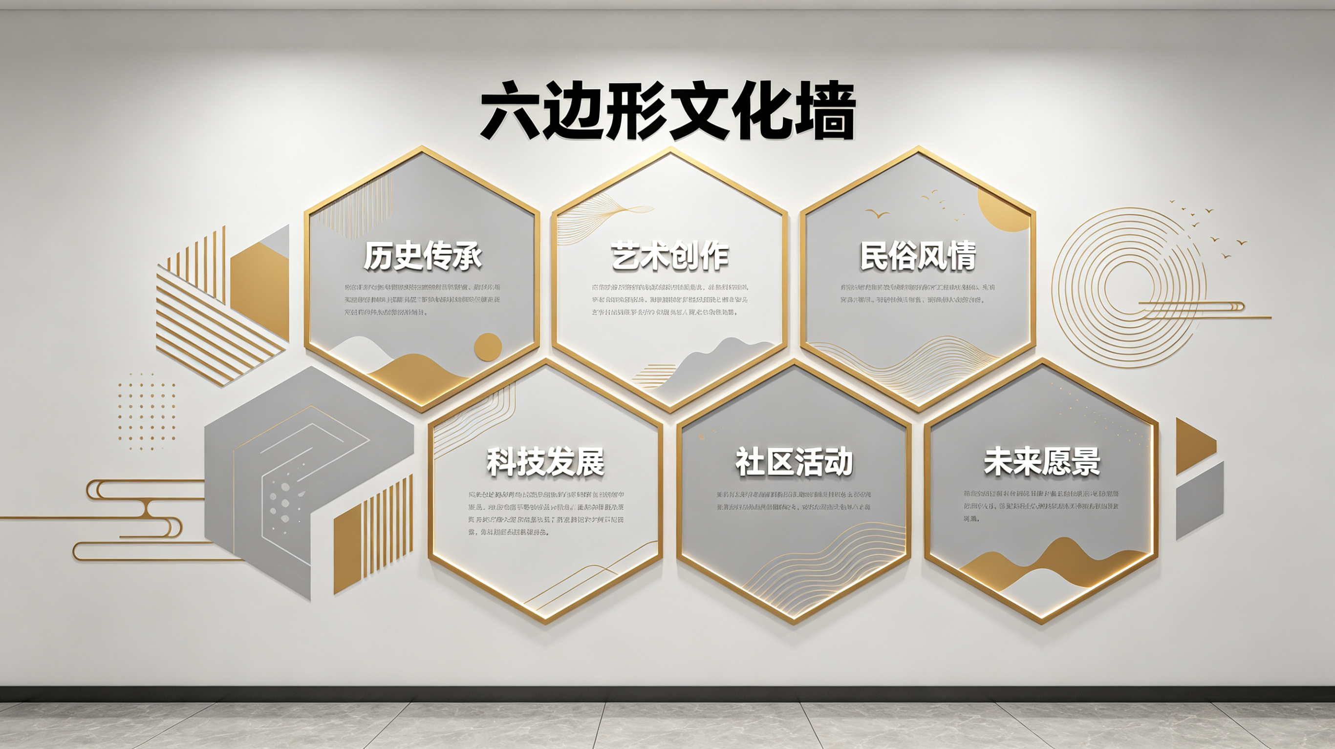 响水企业文化墙 | 六边形信息美学